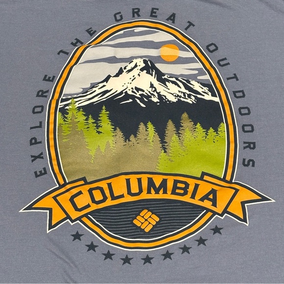 Columbia Men's Heaven Explore Outdoors Graphic T-Shirt Blue Short Sleeve XL - Picture 9 of 12